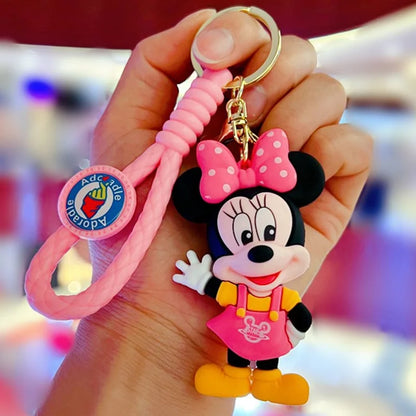 Wholesale New Anime Disney Keychain Mickey Mouse Minnie Lilo & Stitch Cartoon Keyring Key Chain Car Pendant Kids Toys Gifts