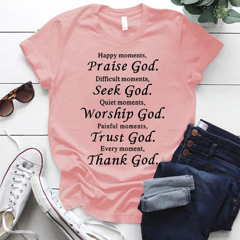 Thanks God Fashion Shirts for Men/Women; Christian Short Sleeve; Faith Shirts; God T-shirts; Unisex Jesus Shirts; Gifts for Chri