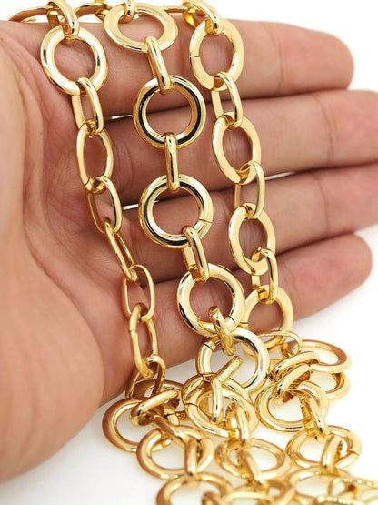 Gold Filled Chain Round Link O Necklace Bracelet Accessories for DIY Jewelry Making Components