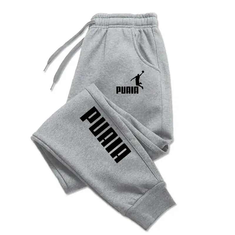 PUAIA Printed Men's Sweatpants Spring Autumn Jogging Trousers Fitness Loose Fit Clothing Solid Color Outfit Streetwear Pants