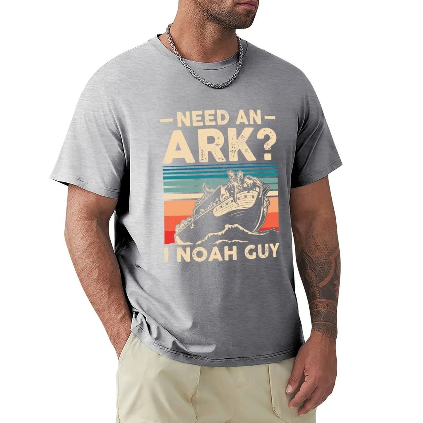 Need an Ark? I Noah Guy Funny Christian Gift Retro Vintage T-shirt summer tops oversizeds boys whites blanks plain t shirts men