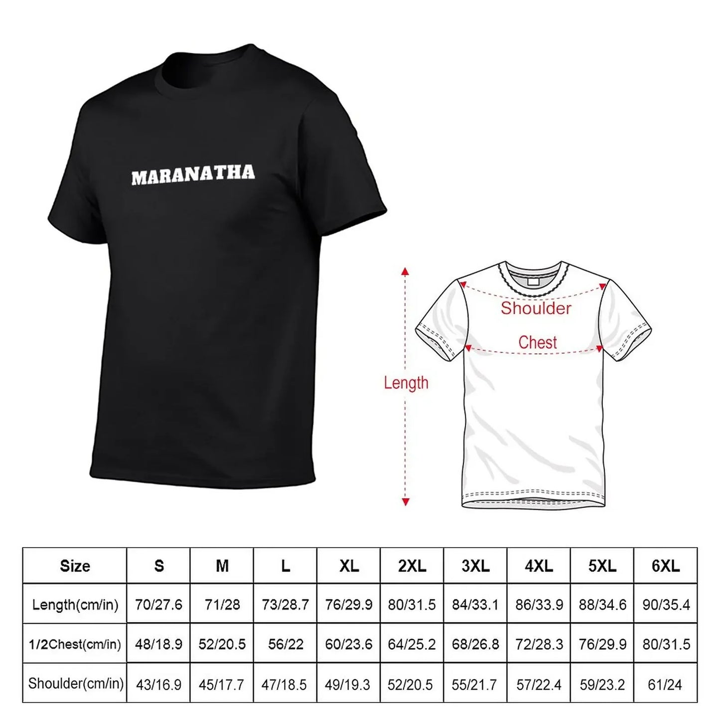 New Maranatha christian jesus T-Shirt korean fashion basketball graphic tees shirts graphic tees Men's t-shirt