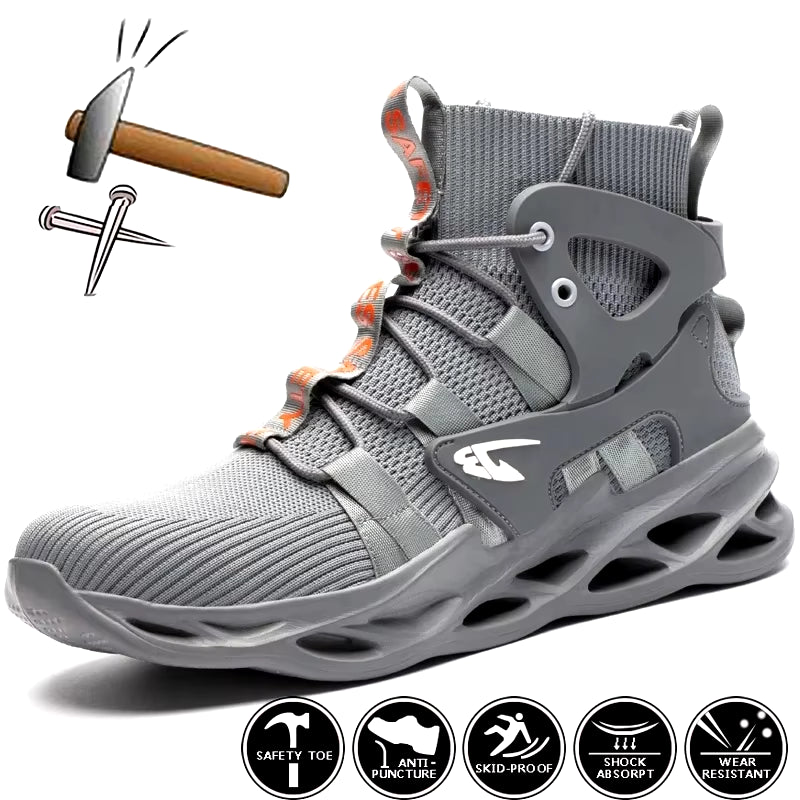 2025 Male Work Boots Indestructible Safety Shoes Men Steel Toe Shoes Puncture-Proof Work Sneakers Male Shoes Adult Work Shoes