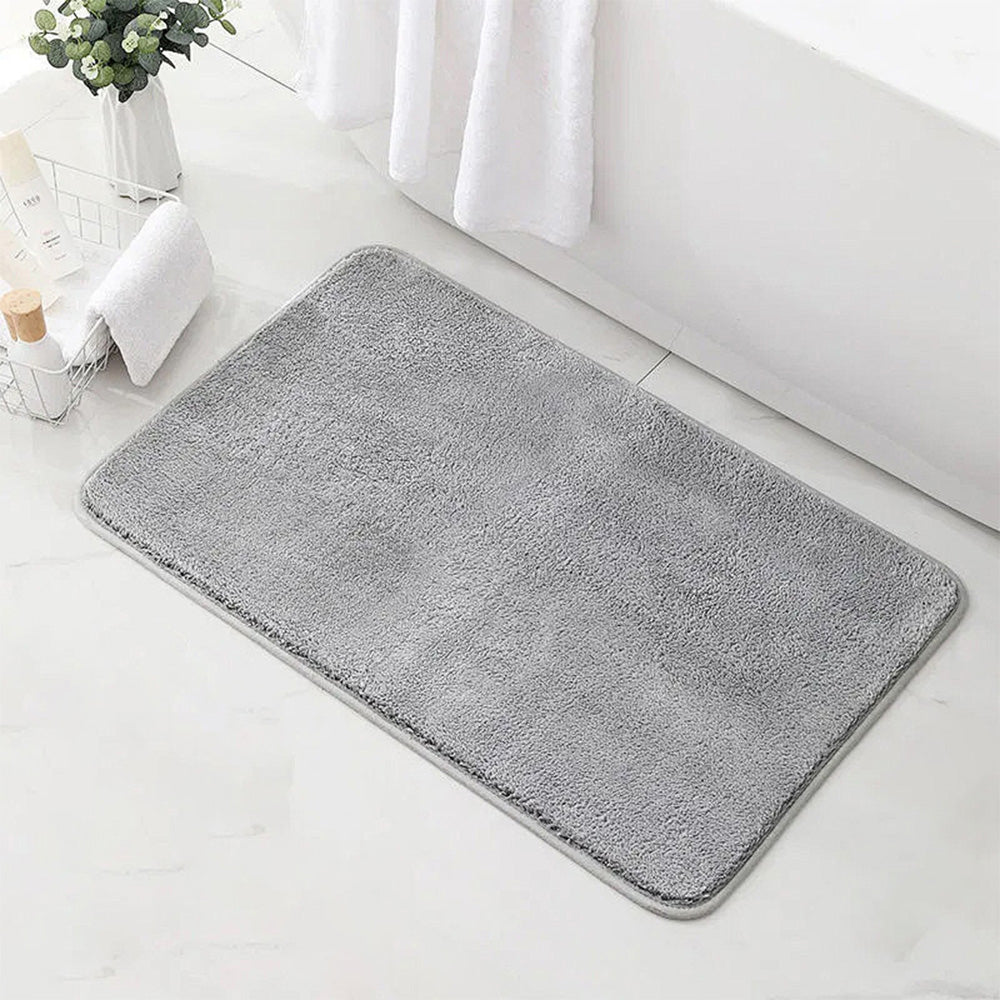 COMFEYA Thick Memory Foam Bath Mat, Soft and Absorbent Velvet Bath Mat with Durable Dots on Bottom, Machine Washable, Shower Floor Rug Room Decor, 89 x 58 x0.5 cm, Grey