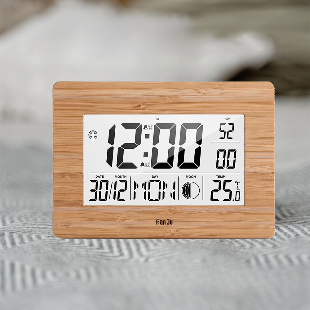 Large LCD Screen Electronic Wall Desk Digital Alarm Clock