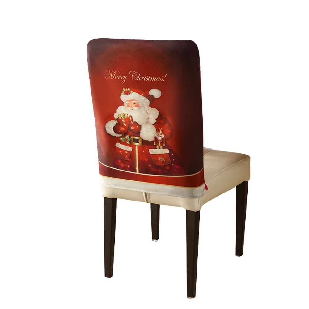 Christmas Chair Cover Festive Stretchable and Washable Slipcover for Dining Room Chairs