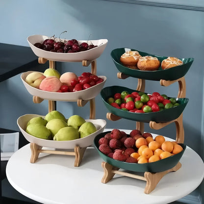 Modern Fruit Basket 2/3 Layer Plastic Snack Dish for Home Living Room