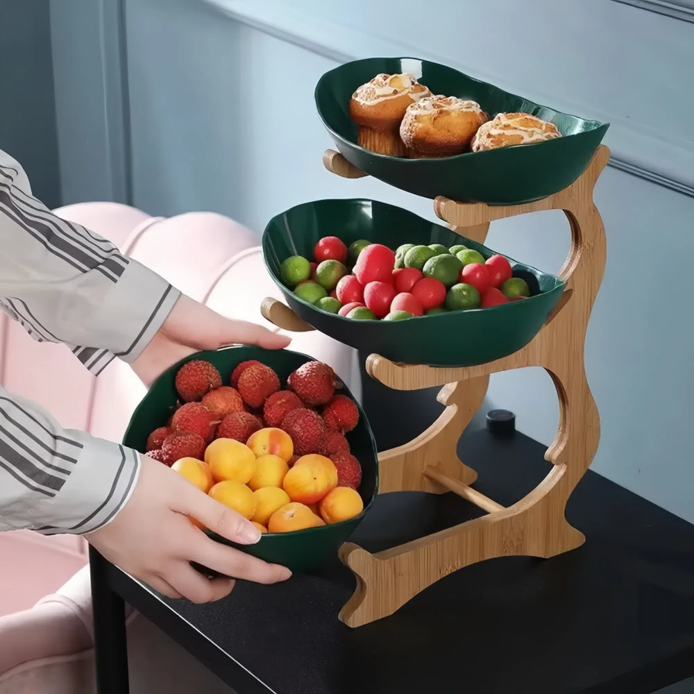 Modern Fruit Basket 2/3 Layer Plastic Snack Dish for Home Living Room