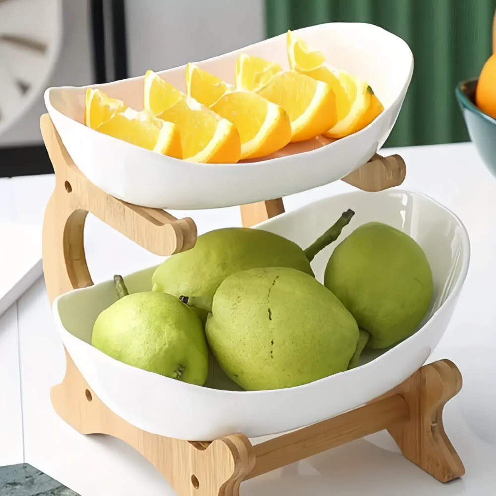 Modern Fruit Basket 2/3 Layer Plastic Snack Dish for Home Living Room