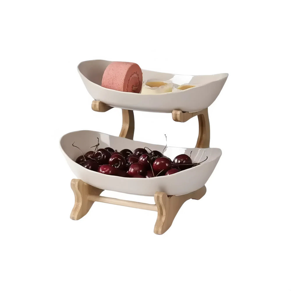 Modern Fruit Basket 2/3 Layer Plastic Snack Dish for Home Living Room