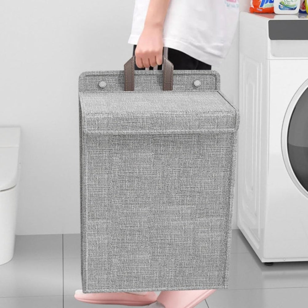 1pc Foldable Adhesive Laundry Basket Hamper Clothes Organizer