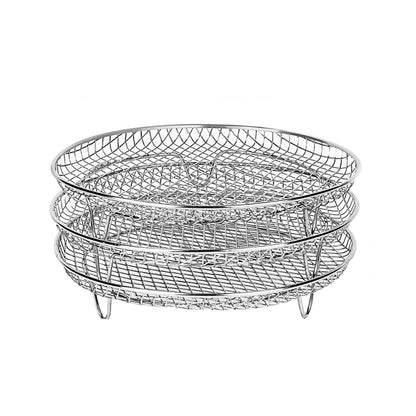 3 Layers Air Fryer Rack Stackable Grilling Rack Stainless Steel