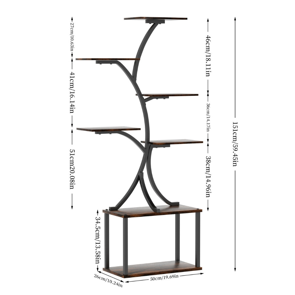 Tree Shaped Industrial Plant Stand Display Rack Corner Flower Holder