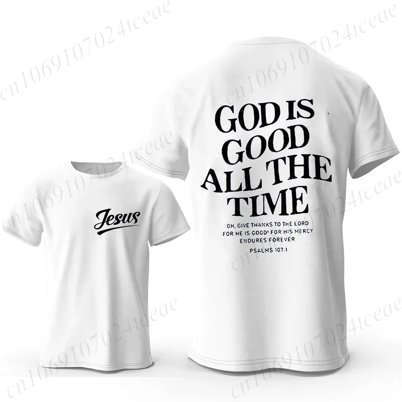 Men's Fashion Summer T-shirts Believe Cross Jesus Creative Graphic Printed Tshirts Casual Short Sleeved T-shirt Christian Tops