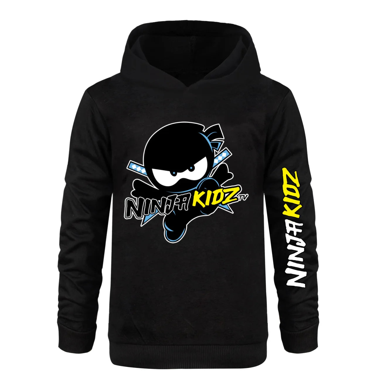 Ninja Kidz Kids Clothes Cotton Hooded Sweater Streetwear Sweatshirt Cartoon Casual Pullover Hip Hop Teenager Boys Girls Clothing