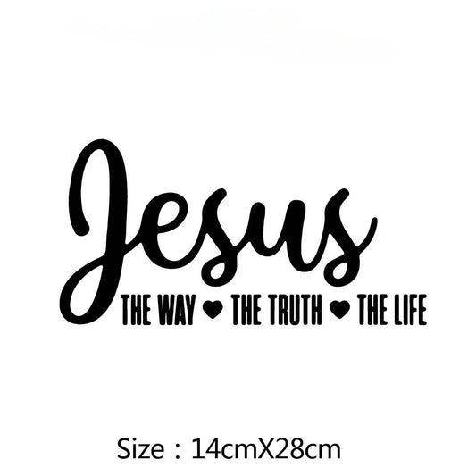 Jesus The Way Truth Life Sticker For Car Window Decor Religious Decal Christian Bible Verse Vinyl Stickers Auto Body Decor