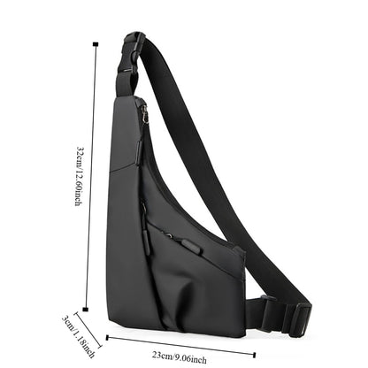 New Fashion Men's Underarm Wrap Chest Bag Street-Style Leather Waist Bag Solid Color Waterproof Crossbody Bag for Outdoor