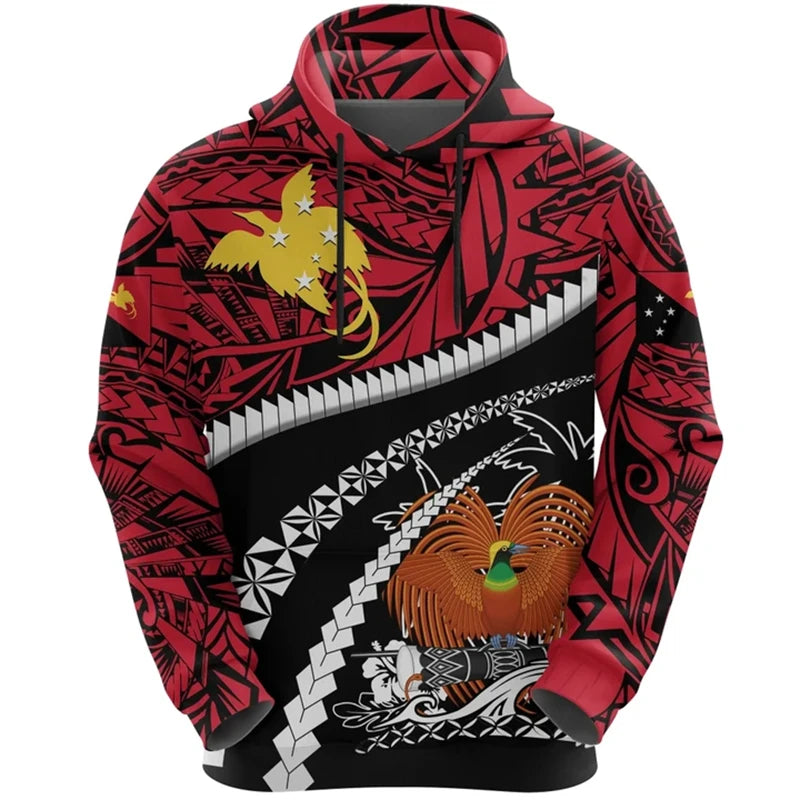 Papua New Guinea Flag Map 3D Printed Hoodies For Men Clothes PNG National Emblem Sweatshirts Casual Unisex Hoodie Boy Hoody Tops