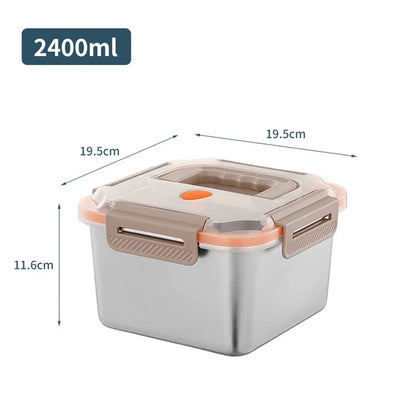 1Pc Stainless Steel Lunch Box Kitchen Fresh-Keeping Portable Sealed Food Storage Containers For Work Picnic Tableware