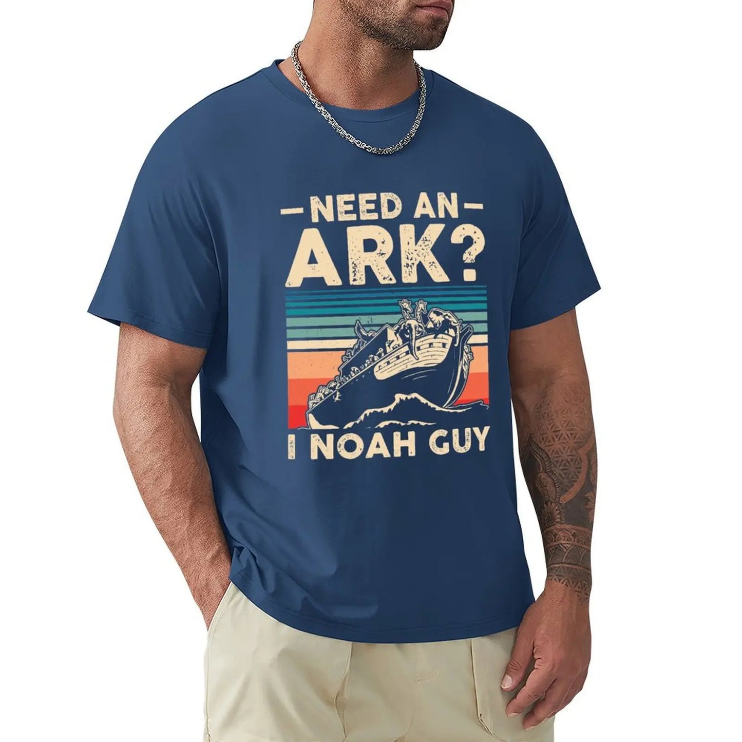 Need an Ark? I Noah Guy Funny Christian Gift Retro Vintage T-shirt summer tops oversizeds boys whites blanks plain t shirts men