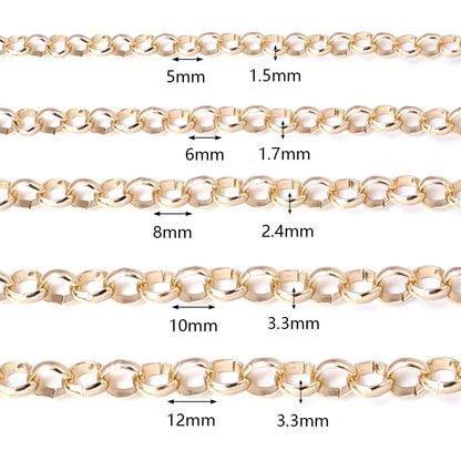 5yard/Roll Dia 5 6 8 10mm Aluminum Round Cross Chain Accessories for Jewelry Making for DIY Bracelet Necklace Fashion Decoration