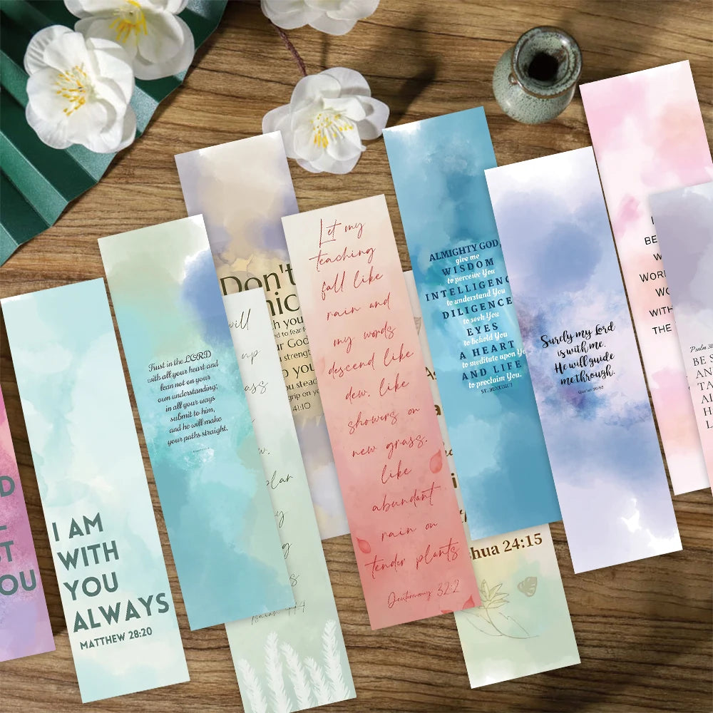 30pcs Aesthetic Motivational Bible Quotes Paper Bookmarks DIY Students Readers Page Markers Library Office Page Marking