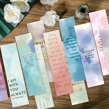 30pcs Aesthetic Motivational Bible Quotes Paper Bookmarks DIY Students Readers Page Markers Library Office Page Marking