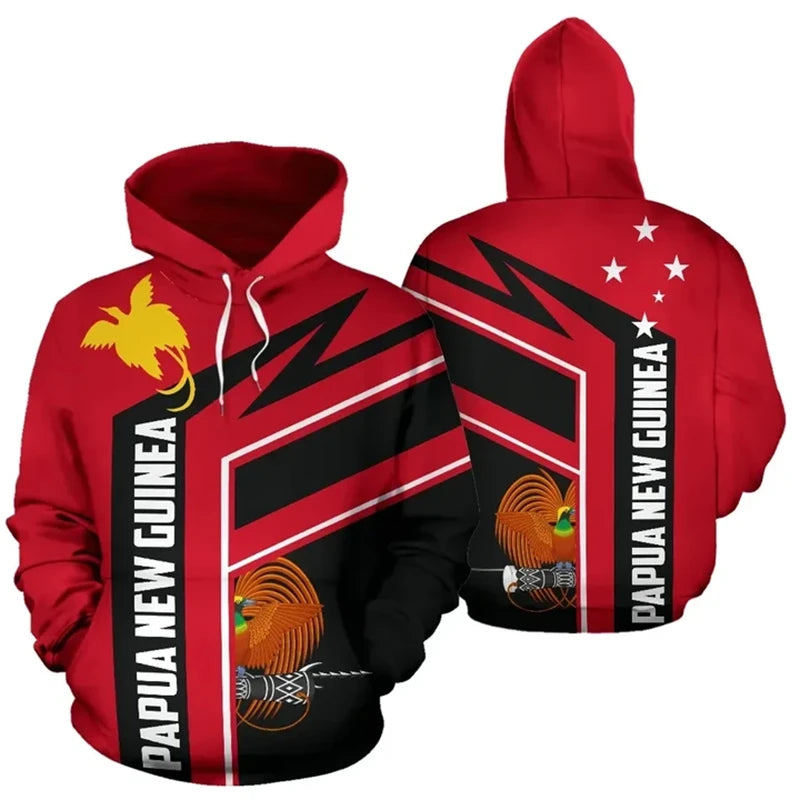 Papua New Guinea Flag Map 3D Printed Hoodies For Men Clothes PNG National Emblem Sweatshirts Casual Unisex Hoodie Boy Hoody Tops