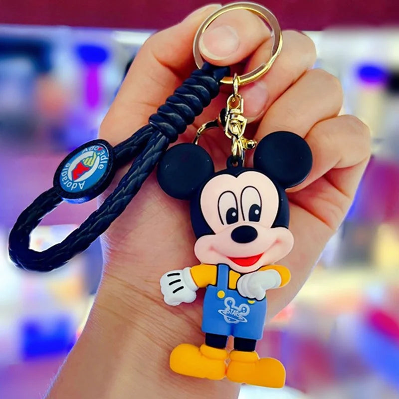 Wholesale New Anime Disney Keychain Mickey Mouse Minnie Lilo & Stitch Cartoon Keyring Key Chain Car Pendant Kids Toys Gifts