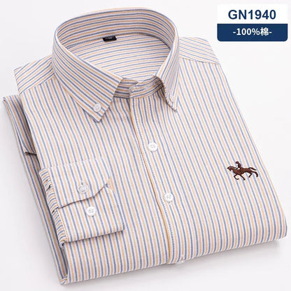 Long Sleeve Pink Shirt For Men Oversize Slim Fit Casual Dress Shirts Four Seasons Cotton Oxford New Fashion Korean Men Clothing