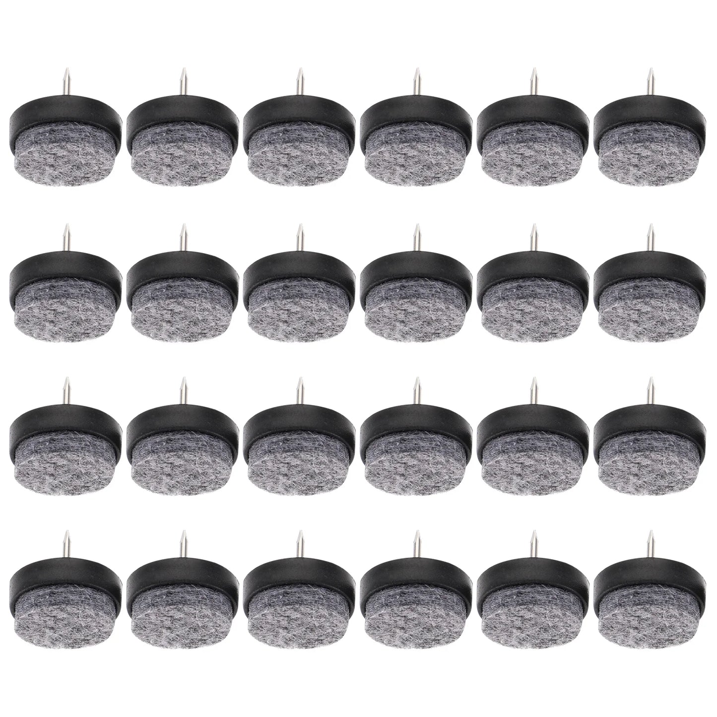 60 Pcs Furniture Felt Feet Non-slip Back Chair Pads Glides Floor Protection Nails Plastic Screw-in