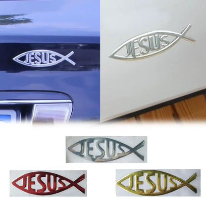 Universal Car Styling Sticker Hollow Jesus Fish Badge Decals Automobiles Motorcycle Computer Accessories