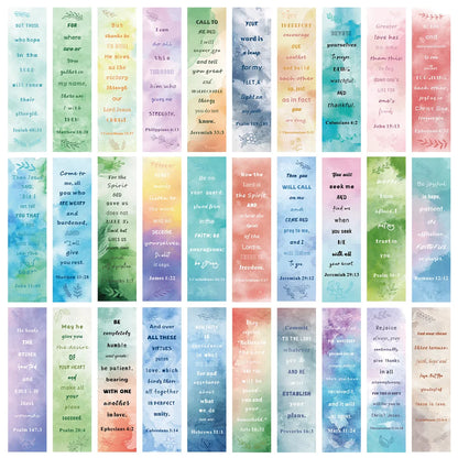 30pcs Bible Verse bookmarks Watercolor Christian Bookmarks Bible Reading Club Gift book pages Annotated reading bookmarks