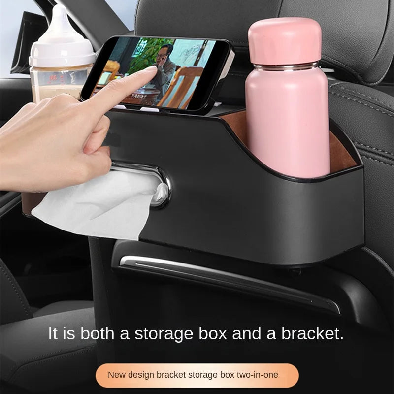 Car Seat Back Hanging Bag Organizer Collector Storage Box Stowing Tidying Tissue Box Cup Phone Holder Accessories For Toyota