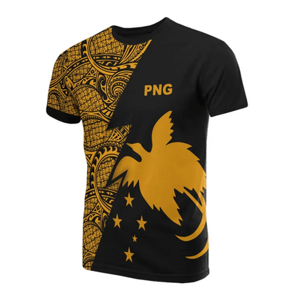 Papua New Guinea Flag Map Graphic T Shirts PNG National Emblem T Shirt For Men Clothes Polynesia Unisex Tshirt Casual Man Tee