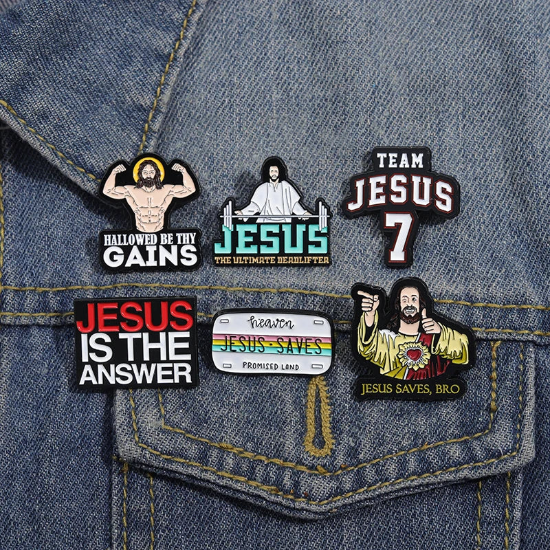 30 Types Jesus Christ Faith Enamel Pins Wholesale Cartoon Cartoon Metal Brooches Christianity Clothes Backpack Lapel Badge Gift