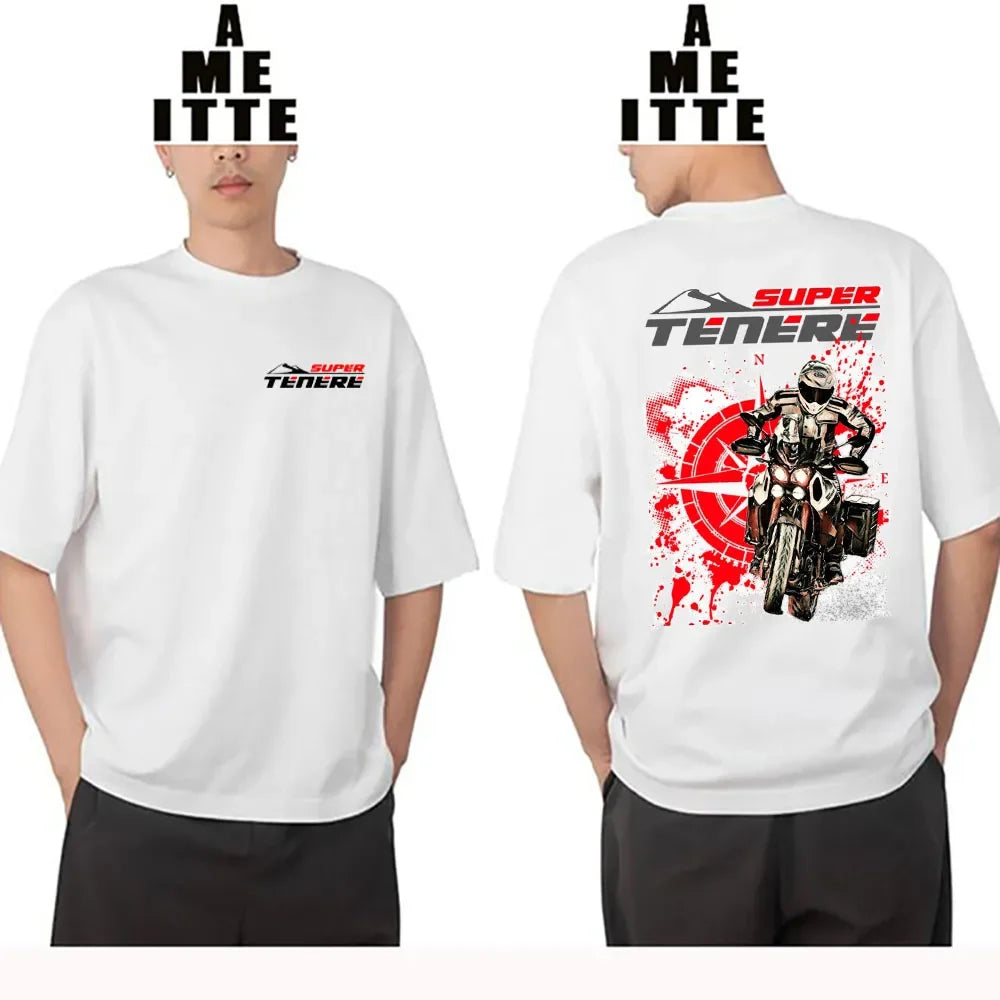 Tenere 700 Adventure T-Shirt SuperTenere 1200 Moto Sport Ride T-shirt Men Short Sleeve Hip Hop Casual Boy Riding Cool Tees