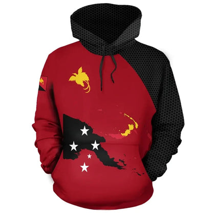 Papua New Guinea Flag Map 3D Printed Hoodies For Men Clothes PNG National Emblem Sweatshirts Casual Unisex Hoodie Boy Hoody Tops