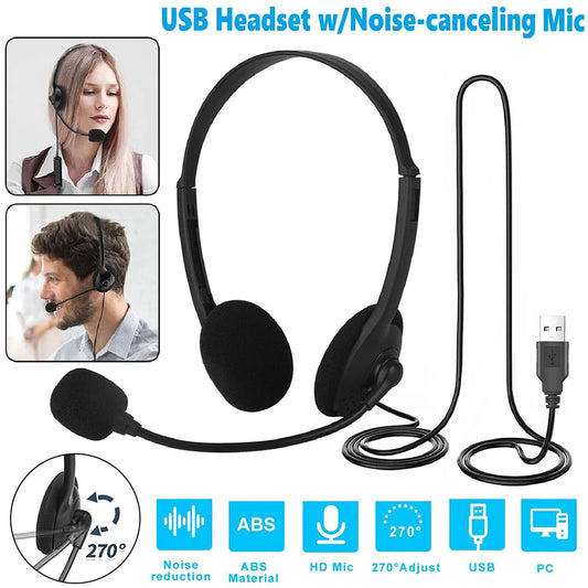 Call Center Wired Headset With Microphone Clear Voice Office School Pc Gaming With Microphone Usb Wired Computer Headset