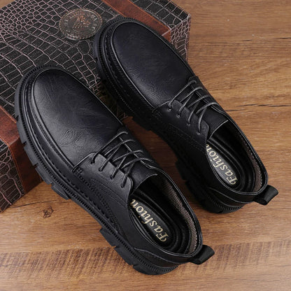 High Quality Brand Men's Genuine Leather Casual Shoes Thick Soles Wear-resistant Work Clothes Men's Office Business Shoes