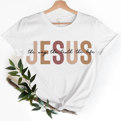 Esus The Way The Truth The Life Shirt for Women Christian Tee for Women Retro Christian T-shirts Jesus Tee for Christian Apparel