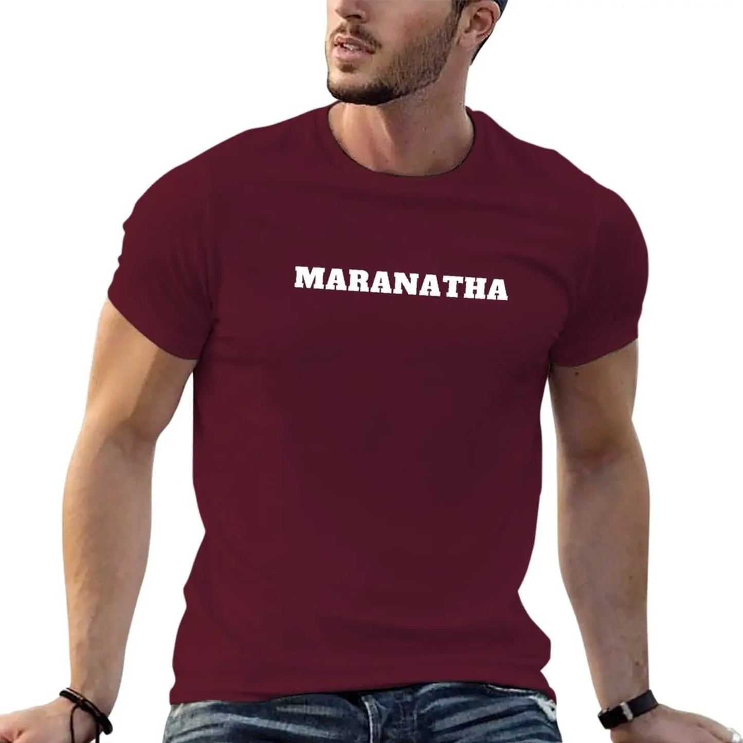 New Maranatha christian jesus T-Shirt korean fashion basketball graphic tees shirts graphic tees Men's t-shirt