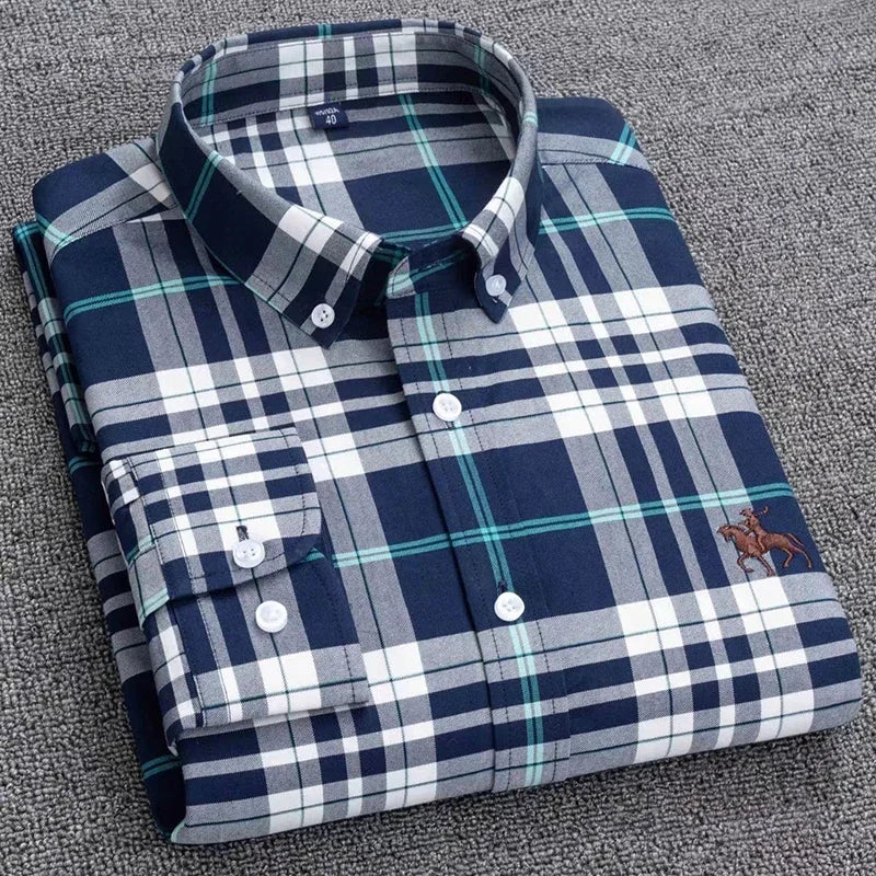 Long Sleeve Pink Shirt For Men Oversize Slim Fit Casual Dress Shirts Four Seasons Cotton Oxford New Fashion Korean Men Clothing