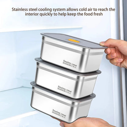 Stainless Steel Preservation Box Microwave Oven Square Lunch Box Insulation Box Office Canteen Lunch Box