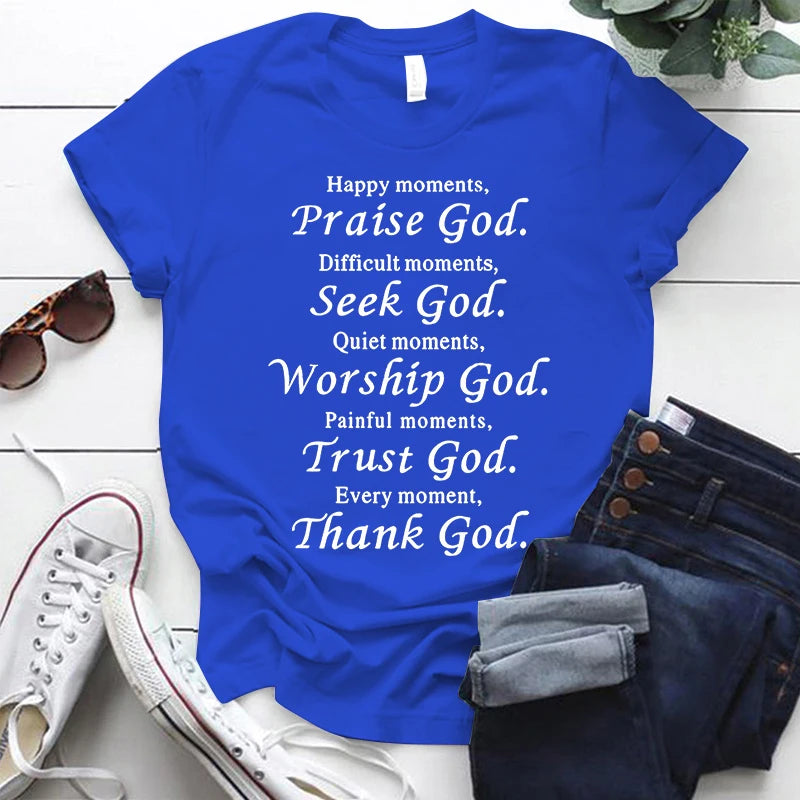 Thanks God Fashion Shirts for Men/Women; Christian Short Sleeve; Faith Shirts; God T-shirts; Unisex Jesus Shirts; Gifts for Chri