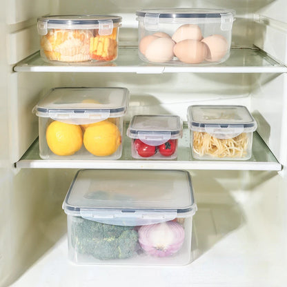 5PCS/set Transparent refrigerator sealed storage box with lid Microwaveable lunch box kitchen organizer food storage containers