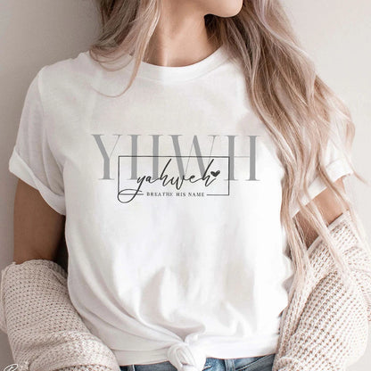 Names of Jesus Yahweh Made To Worship Christian Short Sleeve Yahweh Christian T-Shirts Women's Clothing Faith Positive Religious