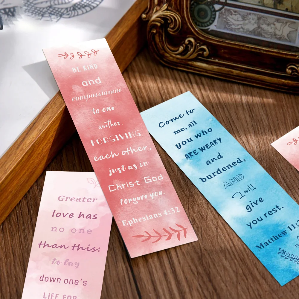 30pcs Bible Verse bookmarks Watercolor Christian Bookmarks Bible Reading Club Gift book pages Annotated reading bookmarks