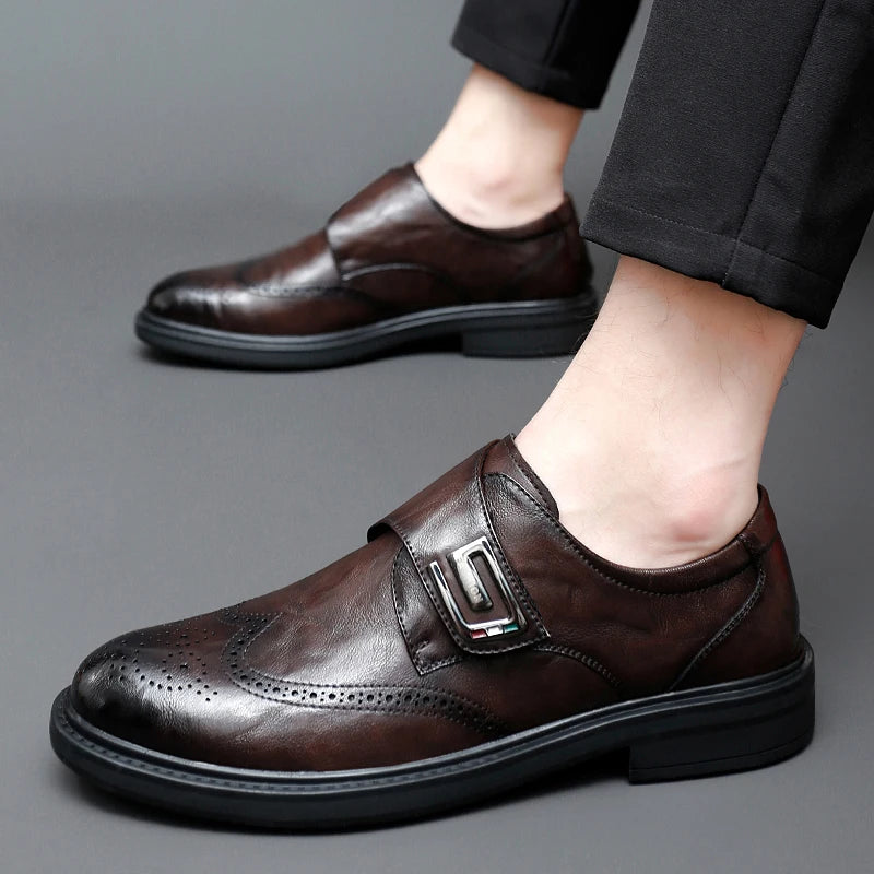 High Quality Business Leather Shoes Mens Dress Shoes All-match Casual Men Loafers Breathable Slip on Footwear Male Oxford Shoes