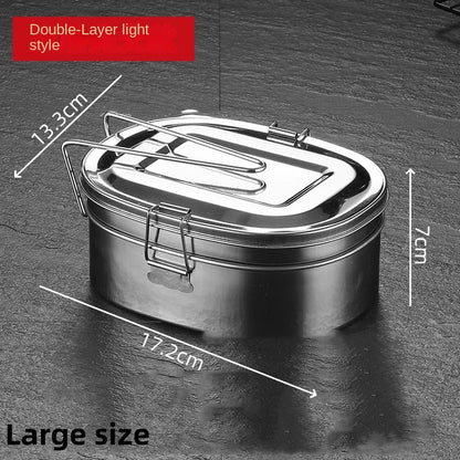 304 stainless steel square lunch box student cafeteria multi-layer covered lunch box commercial multi-purpose lunch box